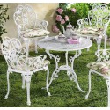 Садовый стол "Белые розы" металл, Д 74 см